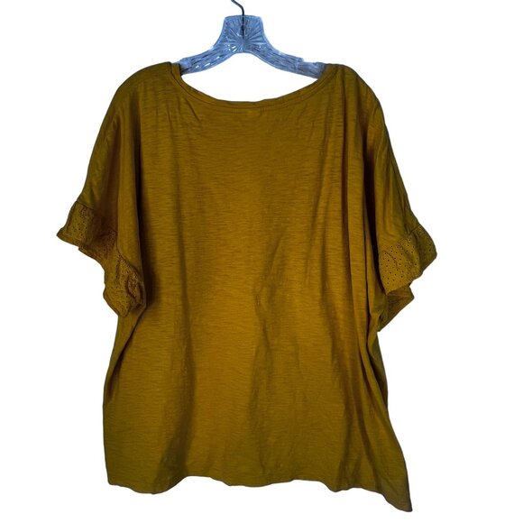 Old Navy Lace Ruffle Shirt Womens Size XXL Yellow Casual - Picture 2 of 7